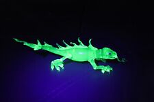 Uranium Glass Lizard Salamander Figurine Glass UV Lizard  Vaseline Glass picture