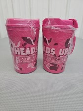 (2) PINK CAMO Lamberts Cafe Heads Up 32 Oz Travel Mug Cup Sealed New picture