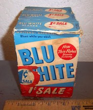 vintage Blu White set of 3 boxes still full, great graphics & colors, fun item picture