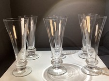 6 VTG Pilsner Footed Beer Cocktail Barware Glasses picture