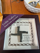 Authentic Hand-Made St. Brigid’s Cross in Frame – Irish Heritage Decor picture