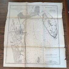 1873 US Coast Survey Plattsburgh & Cumberland Bay / Lake Champlain New York NY picture