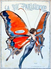 1920s La Vie Parisienne Butterfly Girl France French Travel Art Poster Print picture
