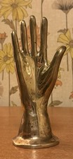 Vintage Brass Hand Figurine Jewelry Display Hollywood Regency 8” picture