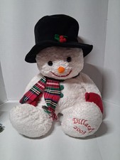 Vintage 2003 Dillard's Holiday Christmas Snowman Plush Stuffed Animal picture