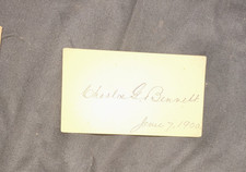 Charles G Bennett Signed Card Autograph NY Congressman Senate Secretary 1900 picture