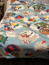 Vintage Disney Twin Flat Bed Sheet Mickey Minnie Donald Goofy Dumbo Made USA  picture
