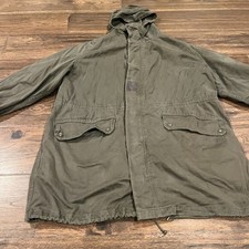 French Army M64 Parka Mens L Green 1981 Vintage Military Field Jacket W/ Lining picture