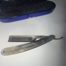Dovo Solingen Straight Razor Blade Etch Box Horn Handle With Gold Edge picture