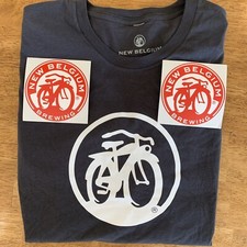 New Belgium Brewing T- Shirt Stickers Medium Brand New Beer Lager Bike picture