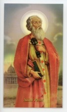 St. Peter - Prayer - Relic Laminated Holy Card - Blessed by Pope Francis picture