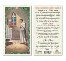Laminated Altar Server Holy Prayer Card Prayers Before & After Mass Catholic picture