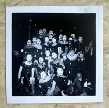 Vintage Black & White Group Theater Costumes Photo, Clown Ephemera 3.5x3.5 picture