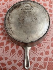 Vintage Wagner Ware Sidney O Cast Iron nickel plated Skillet 1401C 11” picture