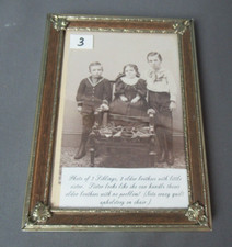 Instant Ancestor Series - Framed Photo of 3 Siblings w/ Crazy Quilt - 3 176 picture