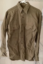 Vintage WWII US Army Uniform Khaki Shirt Long Sleeves picture