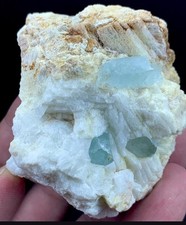 Natural Aquamarine with Feldspar Crystal Specimen, March Birthstone 169 Gram picture