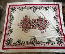 Vintage Startex Tablecloth Strawberries On A Lattice Retro Kitchen 1950’s MCM picture