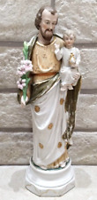 Antique bisque porcelain saint joseph with child Jesus Figurine statue religious picture