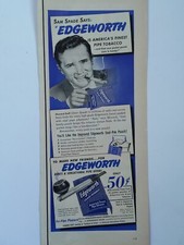 1949 Edgeworth pipe tobacco print ad. Featuring Sam Spade picture