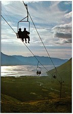 Vintage Postcard Mt. Alyeska Alaska Double Chair Lift Turnagain Arm View picture