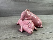 Vintage Sleepy Pigs Cuddling Figurine Glazed Signed picture