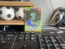 2025 Topps Chrome Spongebob #90 Squidward Chokes on a Fork TRUE Gold /50 picture