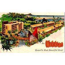 1951 The Waikikian - Hawaii's Most Beautiful Hotel Vintage Original Postcard PD3 picture