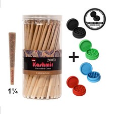 Kashmir Pre Rolled Cones Unbleached 200 pack Classic 1 1/4 Size Rolling Cones picture