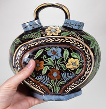 C.1920/30s Tlaquepaque Mexican Double Spouted Wedding Vessel, Rare Colors picture