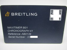BREITLING NAVITIMER B01 Chronograph 41 Reference AB0139 Watch Blue Waranty Card picture