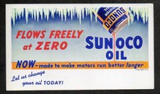 Unused Early 1940s Sunoco Motor Oil Blotter picture