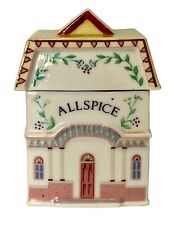 Allspice Lenox Spice Village Porcelain House Jar 1989 Base Lid Vintage picture