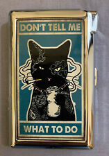 Don't Tell Me What To Do Cat Cigarette Case with lighter ID Holder Wallet  picture
