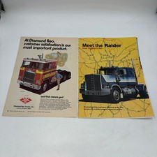 Vtg Diamond Reo Royale Cab Over Semi Truck Dealer Sales Brochure (split) & Ad picture