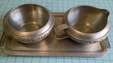 Vintage Savo of Norway Pewter Creamer and Sugar B18 picture
