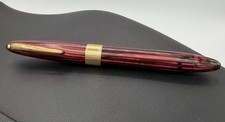 Fat Sheaffer 1250 Lifetime Vac Fountain Pen Red Striated 14K Gold Triumph Nib picture