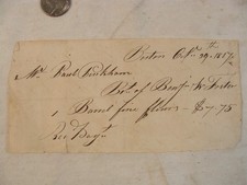 1807 Boston Paul Pinkham Flour Receipt Benjamin Foster picture