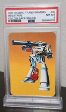 1985 Hasbro Transformers Megatron  #97 PSA 8 Yellow Background G1 Card picture