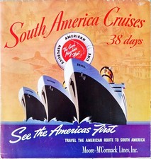 Moore-McCormack Lines S.S. BRAZIL ARGENTINA URUGWAY 1939 Worlds Fair Stamp picture