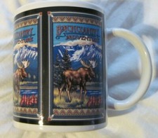 Polar Graphics- UPPER PENINSULA  Backcountry Adventure Moose Ceramic Mug RARE picture