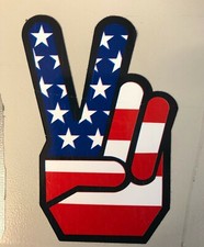 PEACE SIGN AMERICAN FLAG BUMPER STICKER LAPTOP STICKER TOOLBOX STICKER picture