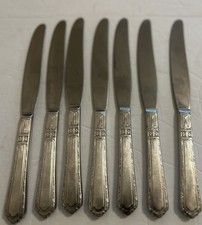 Antique Wallco Sectional A1+ Silver plate Carlton Set (7) Art Deco Grille Knives picture