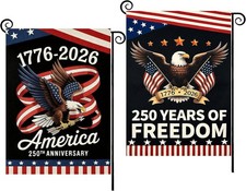 2Pcs 250Th Anniversary American Garden Flag,July 4Th (Eagle-Black,12