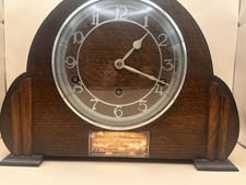 Vintage Garrard Art Deco Mantel Clock 8 Day Mechanical Made England 1946 picture