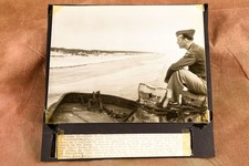 D-Day Officer Returns to Utah Beach Normandy 1947 8¼x8¼ AP Wire Photo V35 picture