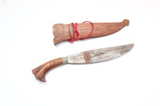 Vintage WWII Filipino Philippines Palang Bolo Knife/Sword w/Wood Sheath Antique- picture