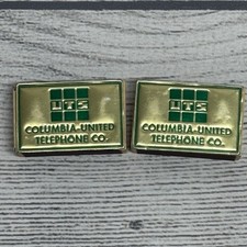 2X Vintage Columbia United Telephone Co Advertising Match Boxes Matches Gold picture