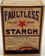 Antq. Beaham's Faultless Starch Unopened Full Box Original Contents Kansas City picture