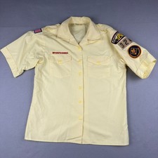 Vintage Boy Scouts Uniform Shirt Womens M Cub Scouts Den Mother Blouse BSA picture
